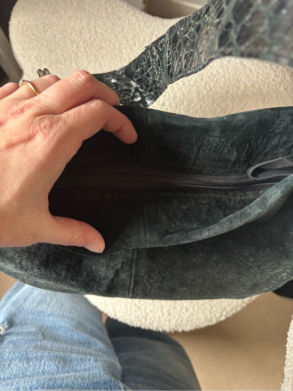 Miss Mak Vintage Black Genuine Leather Hobo Bag Montreal Y2K - Picture 5 of 7